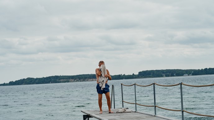 pension, mand, badebro, vand, natur, sundhed, mental sundhed